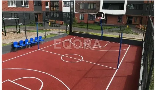 Бесшовное покрытие из резиновой крошки для баскетбольной площадки в Клине