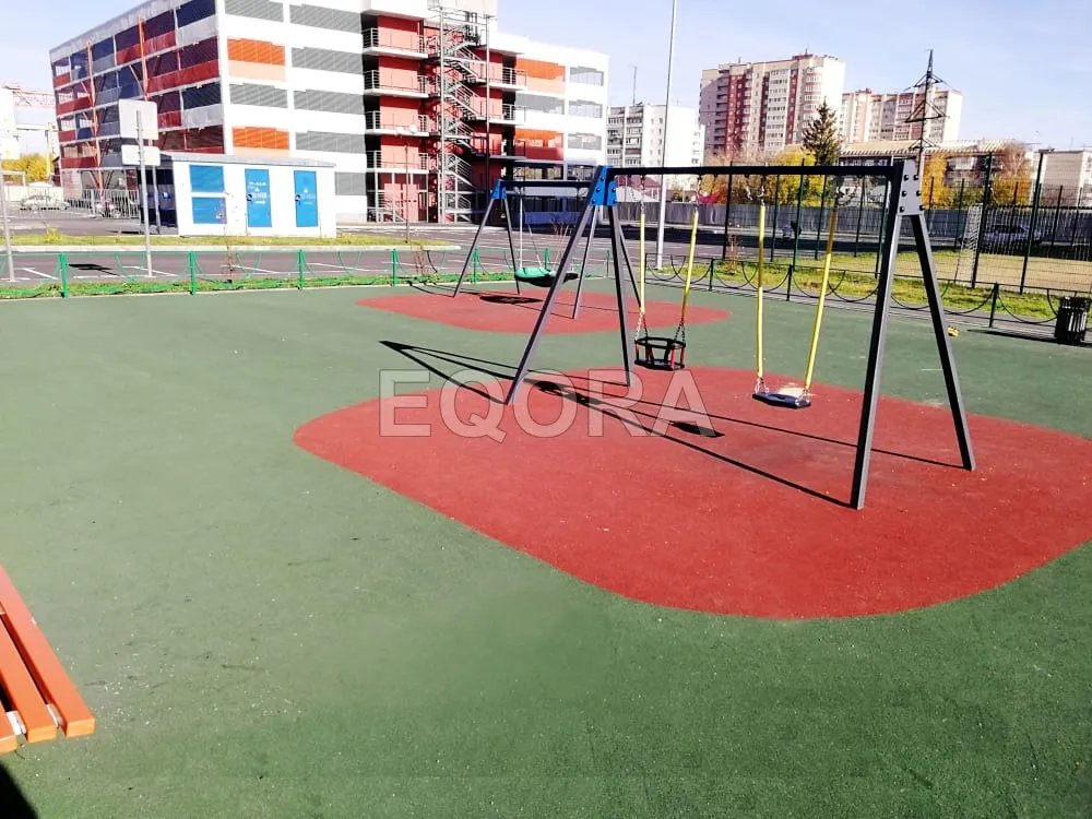 Резиновое покрытие на площадках в Клине