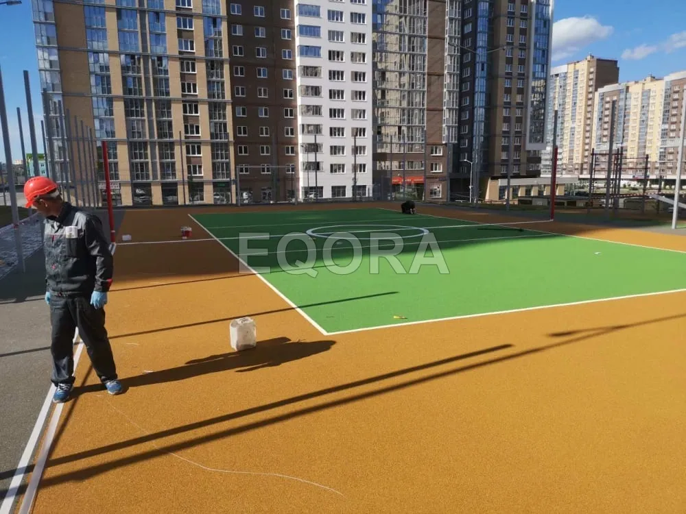 Из чего состоит бесшовное резиновое покрытие в Клине?